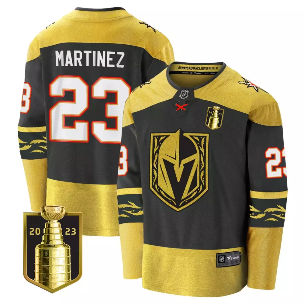 Alec Martinez 23 Jersey Black 2023 Stanley Cup Champions Vegas Golden Knights Men