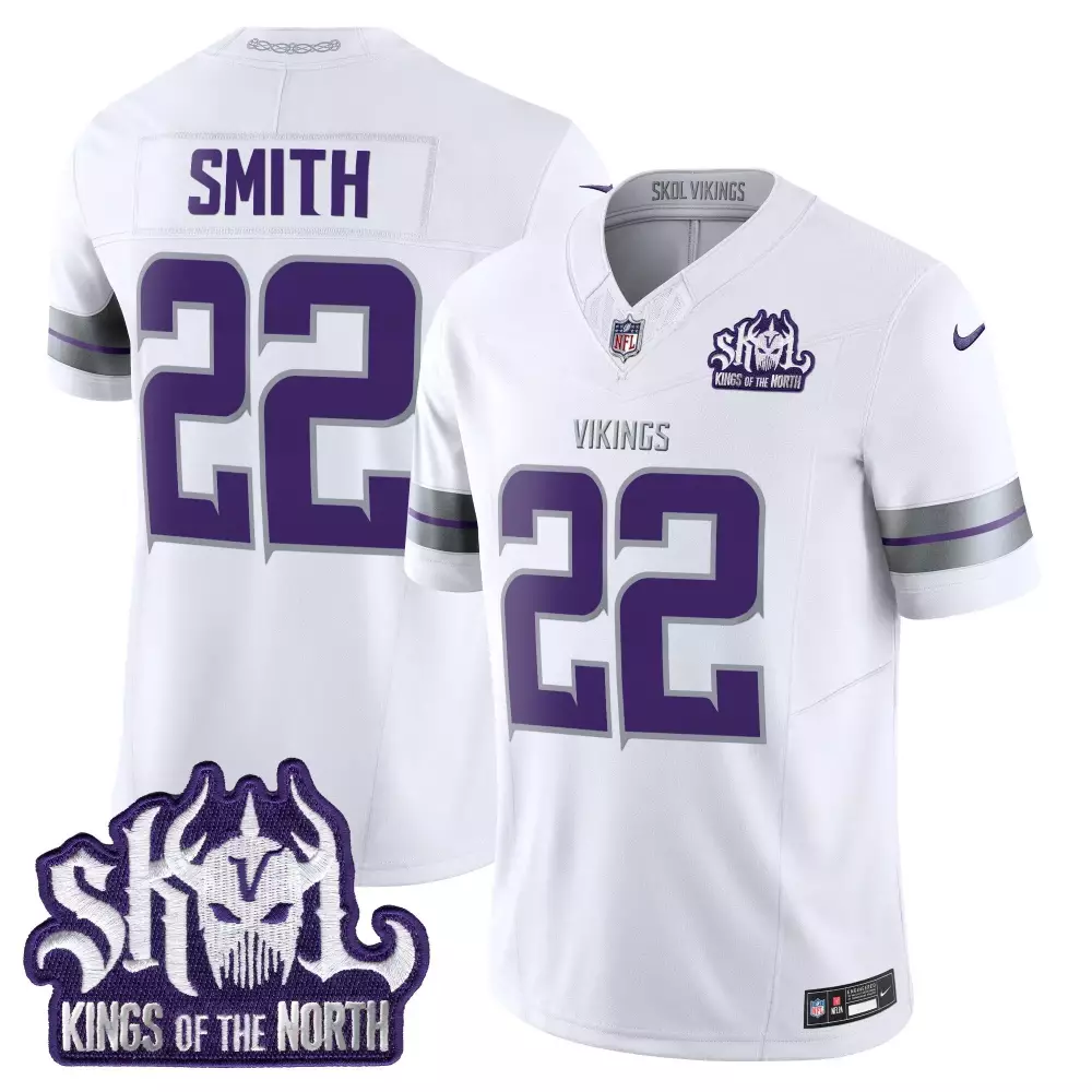 Harrison Smith 22 Vikings Jersey White Skol Kings North Men Purple Silver Vapor Limited