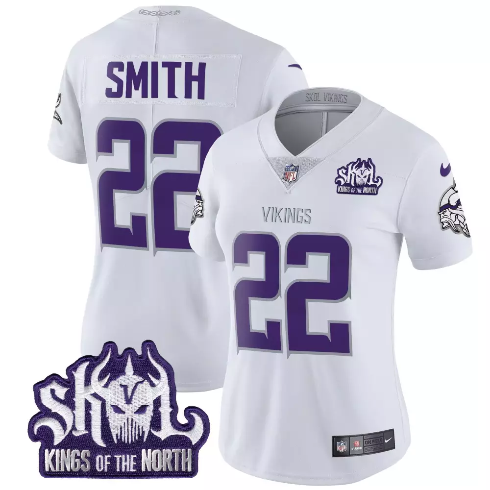Harrison Smith 22 Vikings Jersey White Skol Kings Of The North Women Alternate Purple