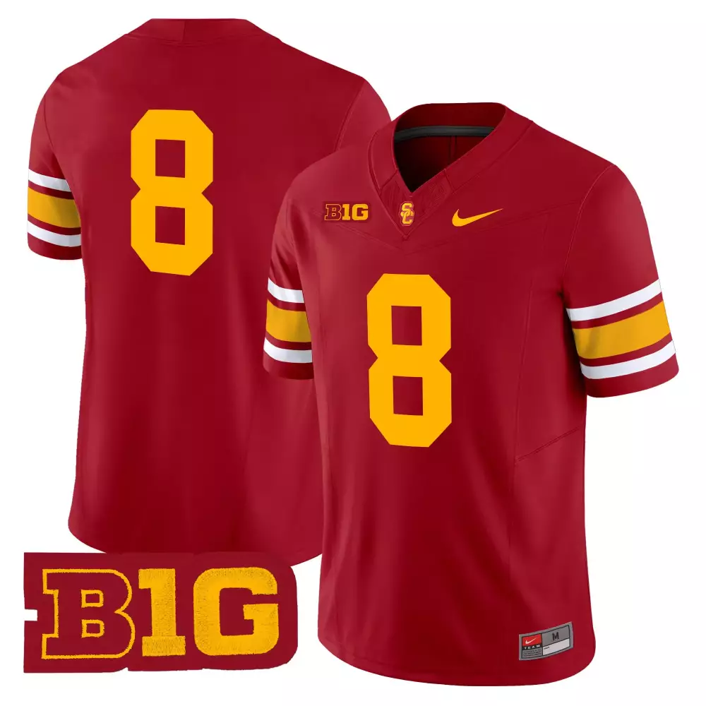 Usc 8 Jersey Red Big Men Yellow White Stitched