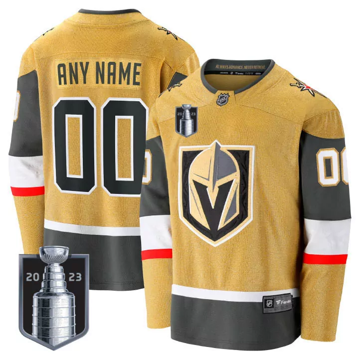 Vegas Golden Knights Jersey Gold 2023 Stanley Cup Champions Men Black White Red Silver