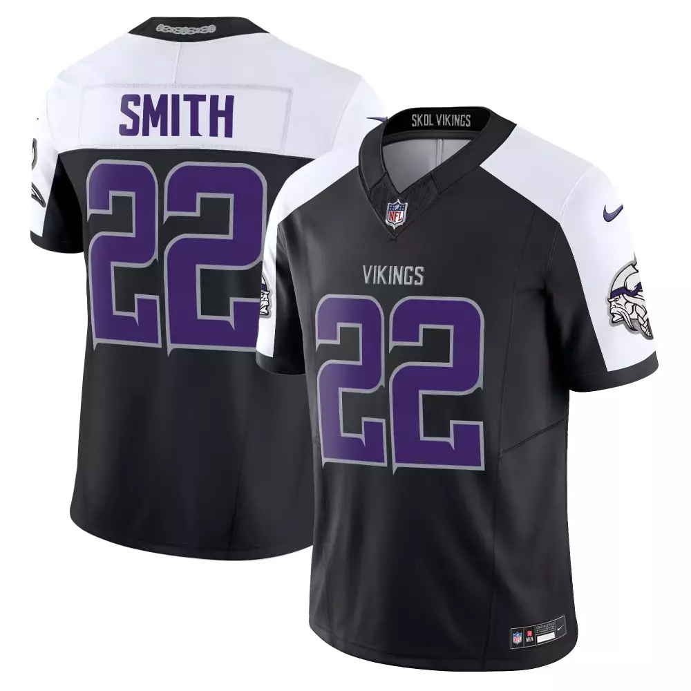Harrison Smith 22 Vikings Jersey Black Men Standard Alternate Purple White Vapor