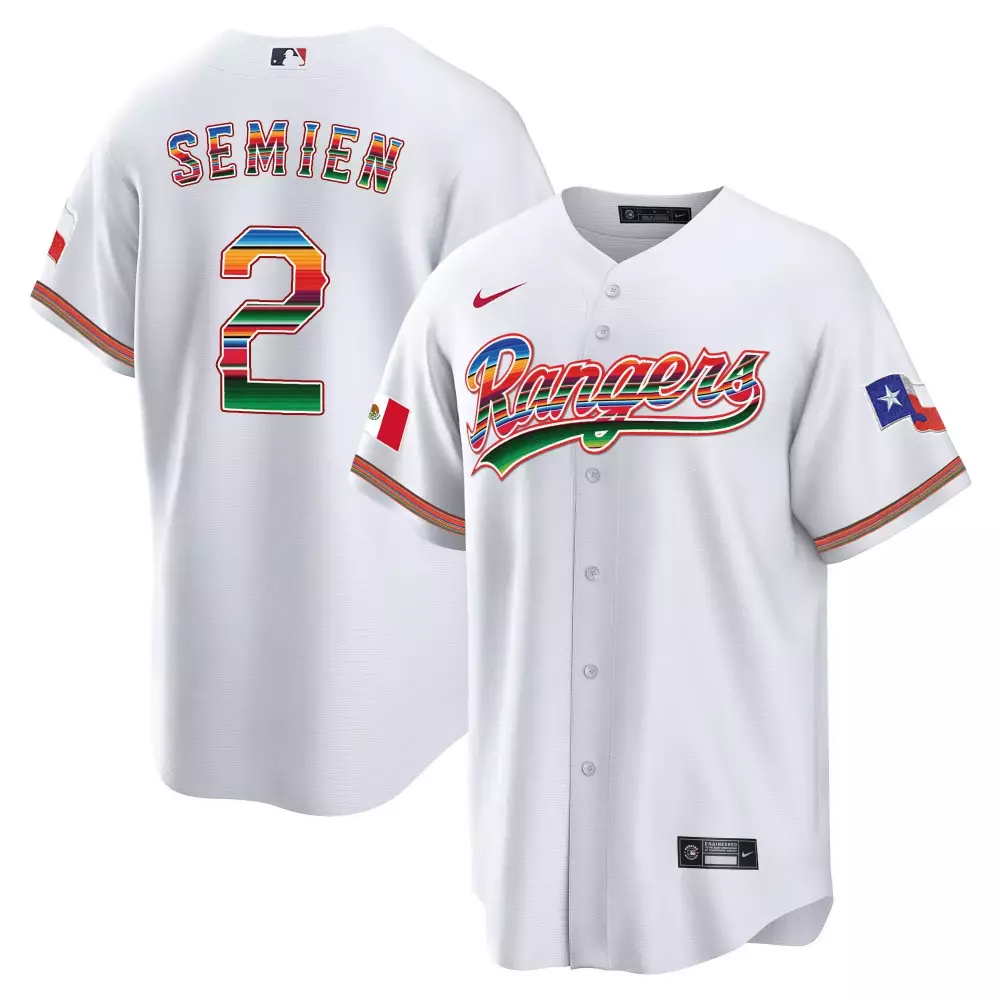 Peach Colorway 2 Rangers Jersey White City Connect Mexico Flag Texas 2024 Men Split