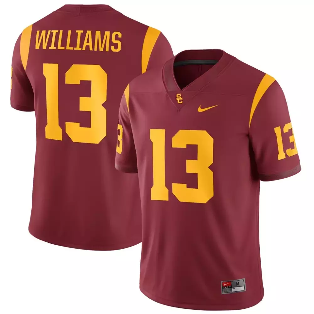 Caleb Williams 13 Usc Trojans Jersey Cardinal Men Yellow Replica Game