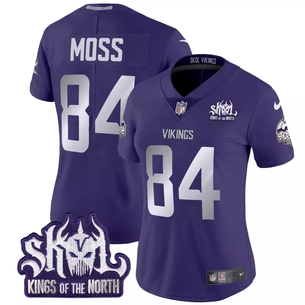 Randy Moss 84 Vikings Jersey Purple Skol Kings Of The North Men White Vapor Limited