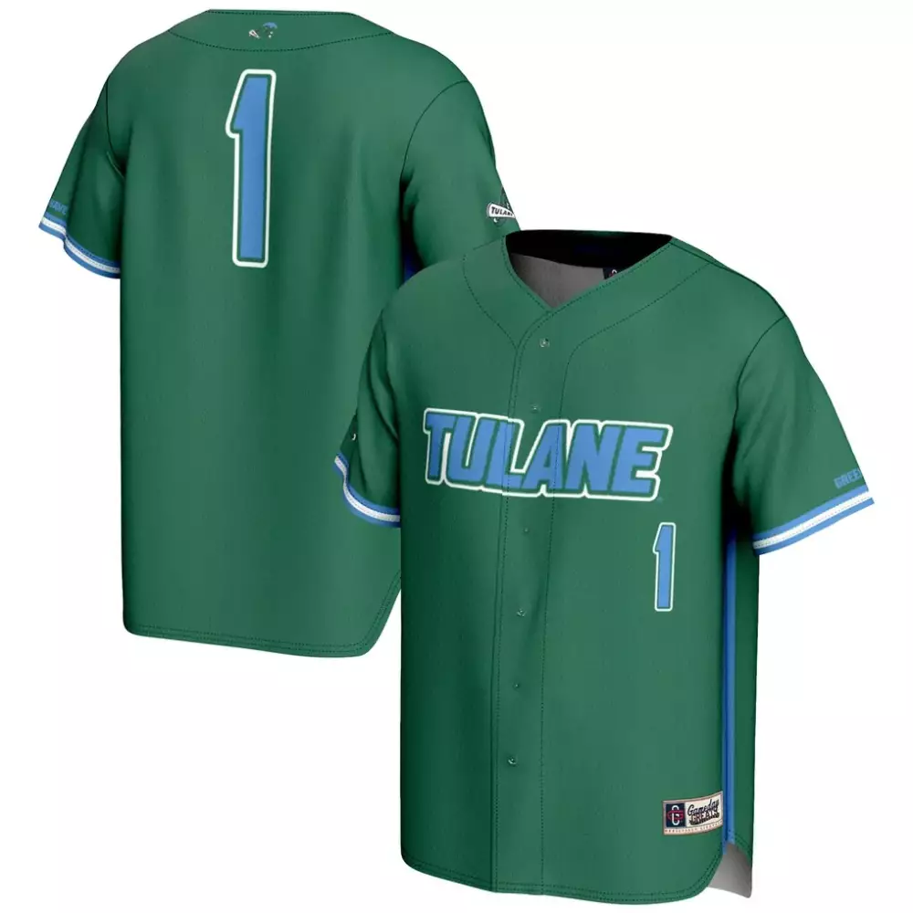 Tulane 1 Jersey Green Gameday Gear Light Blue White