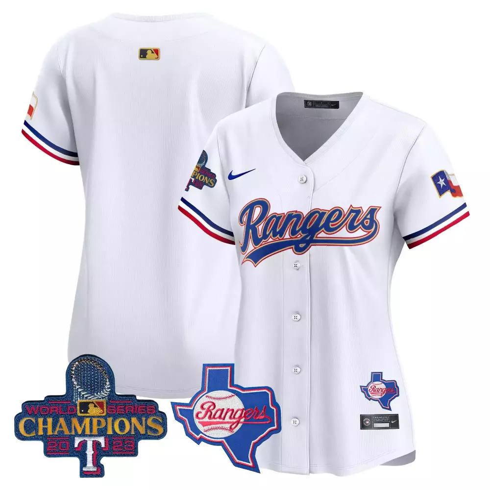 Rodriguez 13 Texas Rangers Jersey White World Series Champions 2023 State Shape Men