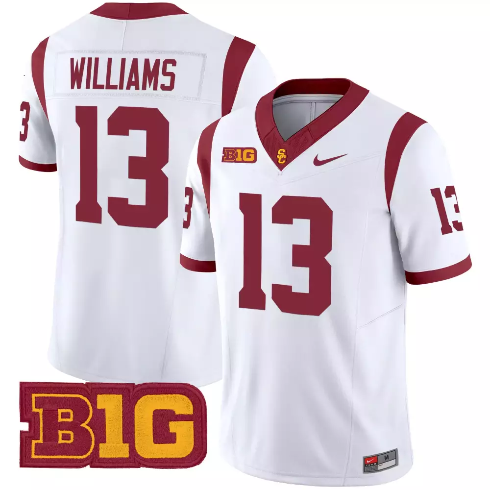 Williams Trojans 13 Usc Jersey White Big Men Cardinal Vapor Limited All Stitched