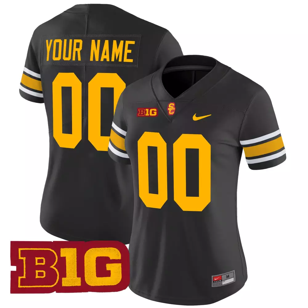Custom Usc Trojans Jersey Black Ncaa Big Ten 2023 Women Gold White Cardinal Stitched