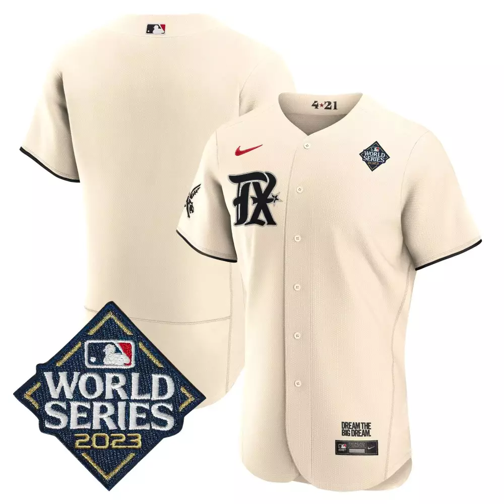 Adolis Garcia 53 Texas Rangers Jersey Cream World Series 2023 Men Button-up Throwback