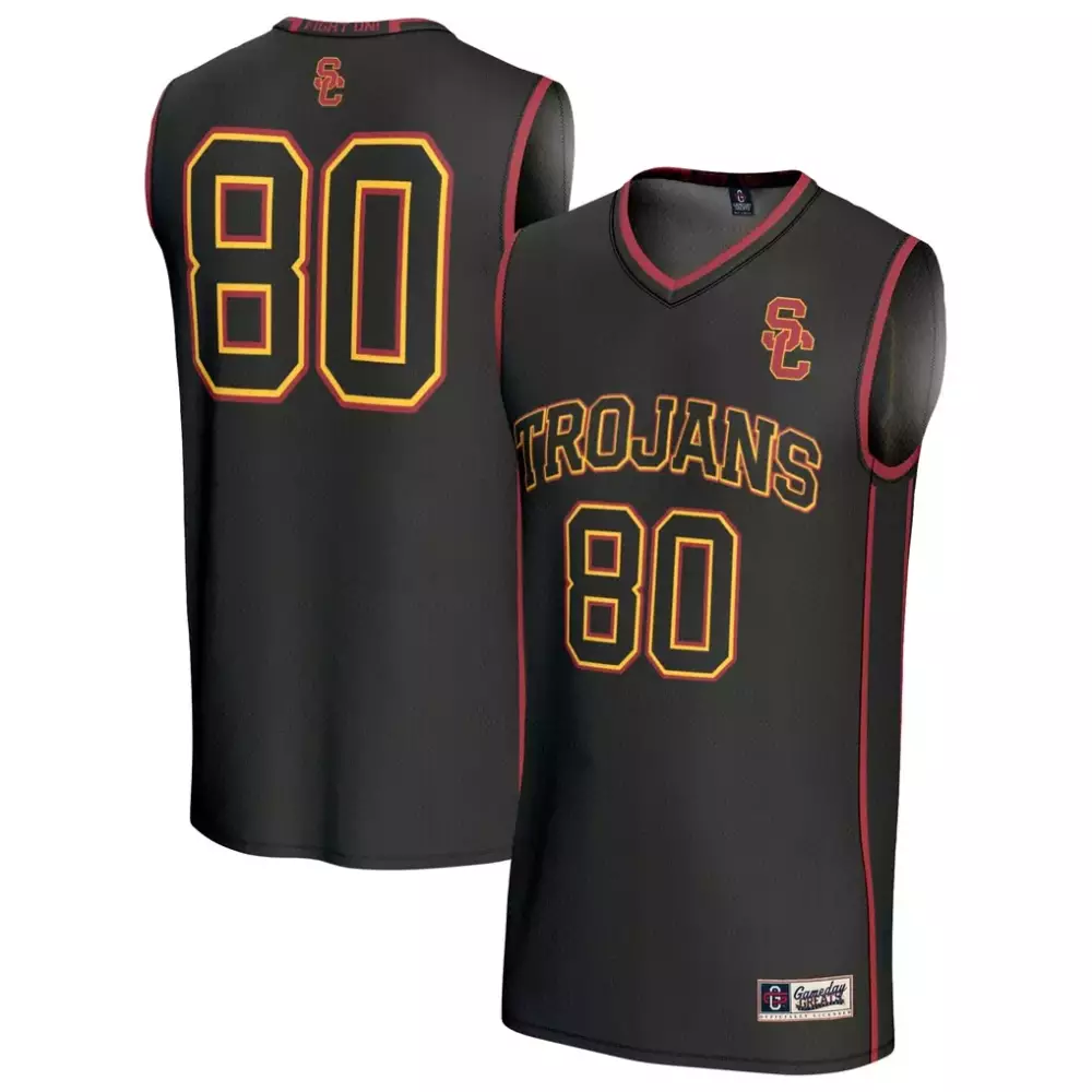 Custom Usc Trojans 80 Jersey Black Men Cardinal Gold Gameday Unisex Fashion