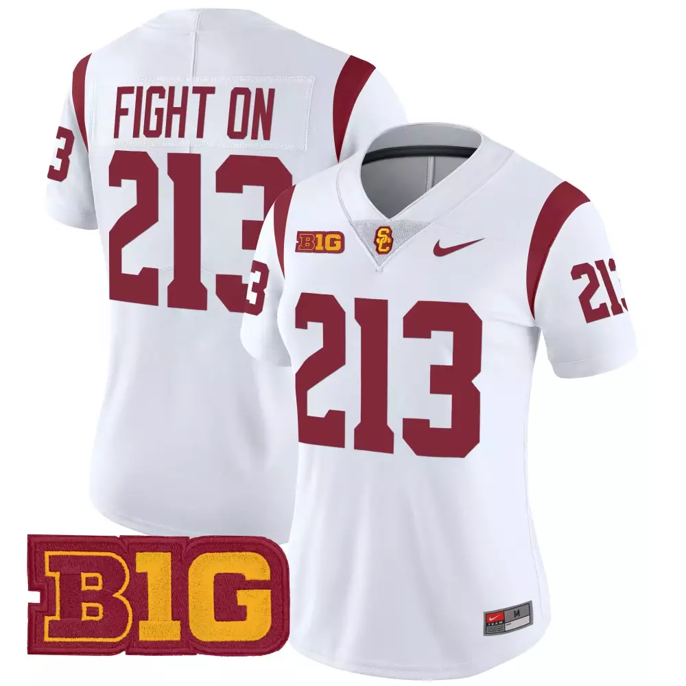Fight Trojans Usc Jersey Cardinal Big Ten Women White Gold Vapor Limited All Stitched