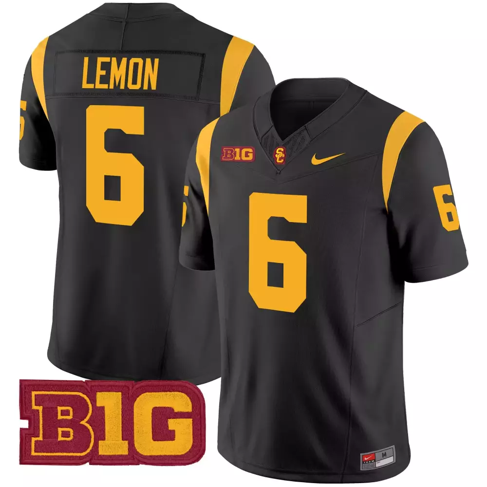 Lemon Trojans 6 Usc Jersey Black Big Men Gold Vapor All Stitched