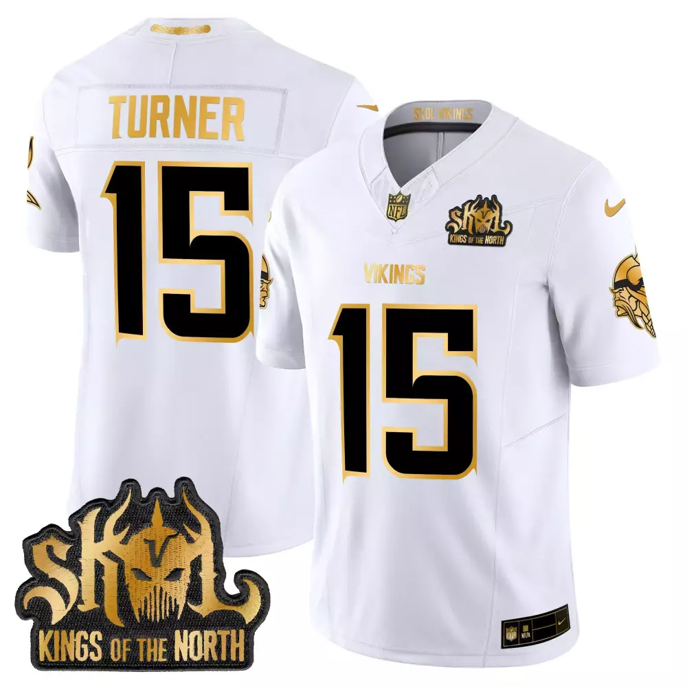 Turner Warrior 15 Vikings Jersey White Kings Of The North Skol Men Black Gold Vapor