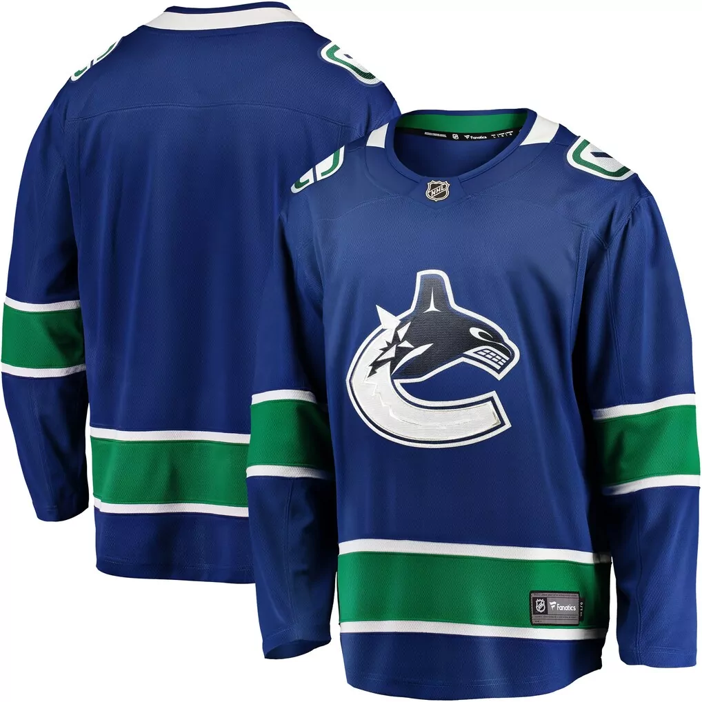 Vancouver Canucks Jersey Blue Men Replica Green White Home Breakaway
