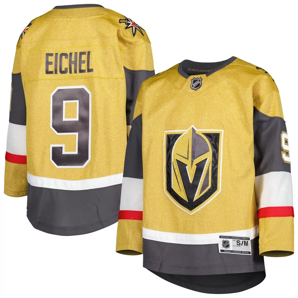 Jack Eichel 9 Jersey Gold Vegas Golden Knights Men Black Gray White Red Home Premier