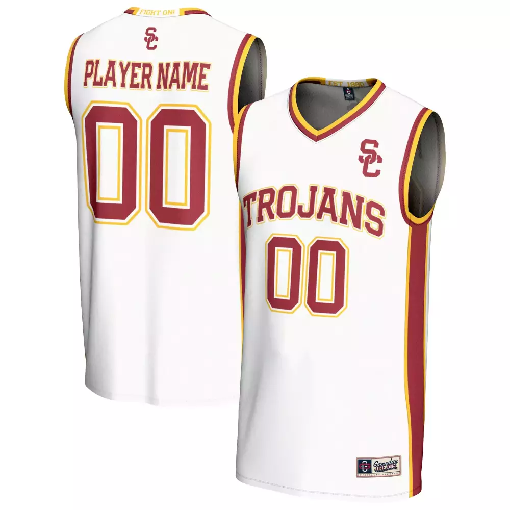 Usc Trojans Jersey White Cardinal Gold All Stitched Vapor Custom