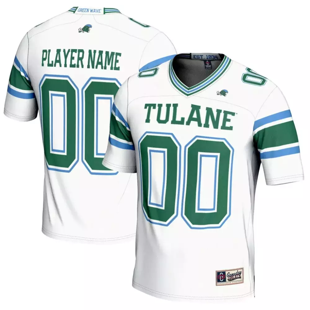 Tulane Jersey White Men Green Blue Gameday