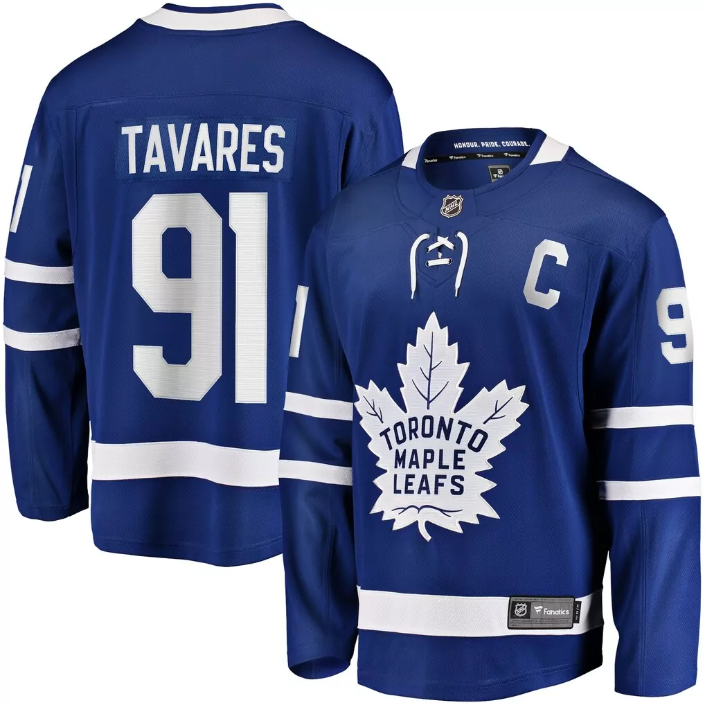 John Tavares 91 Jersey Blue Toronto Maple Leafs Men Replica White Breakaway