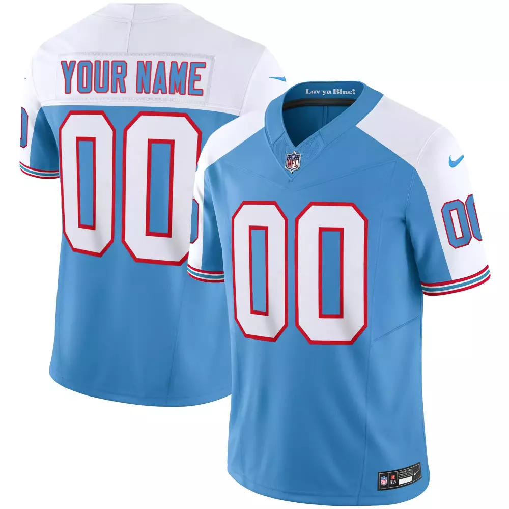 Custom Jersey Light Blue White Red Vapor All Stitched Limited