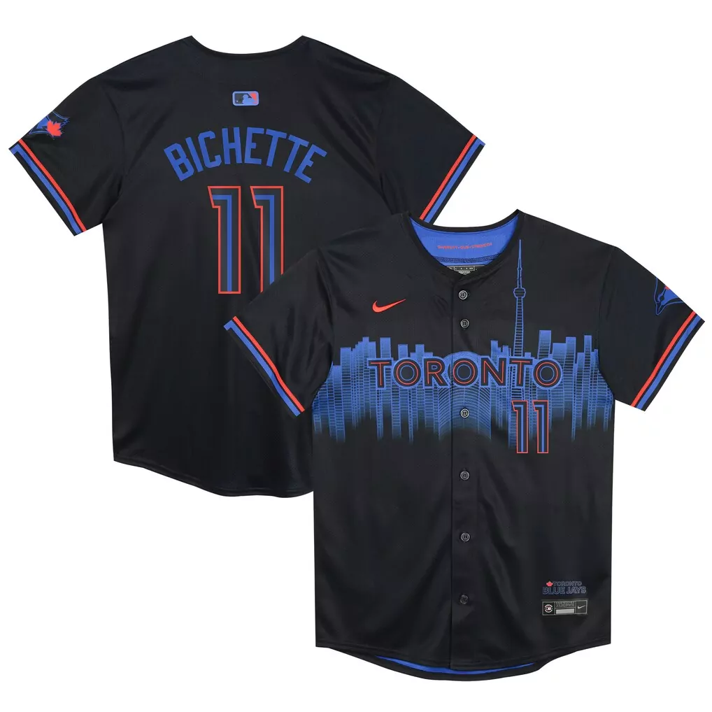 Bo Bichette 11 Toronto Blue Jays Jersey Black City Connect Men Alternate Red Limited
