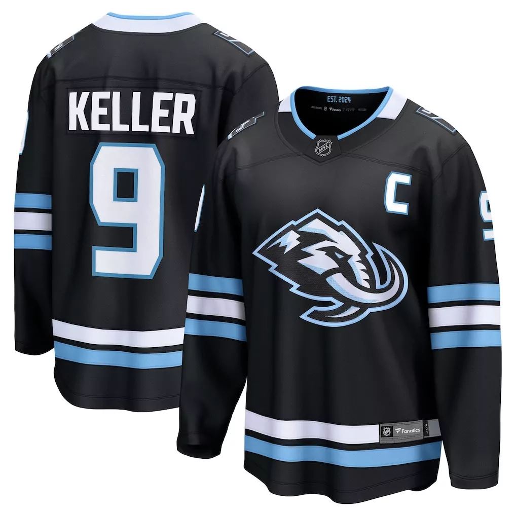 Clayton Keller 9 Hartford Whalers Jersey Black Est. 2024 Men Light Blue White Home