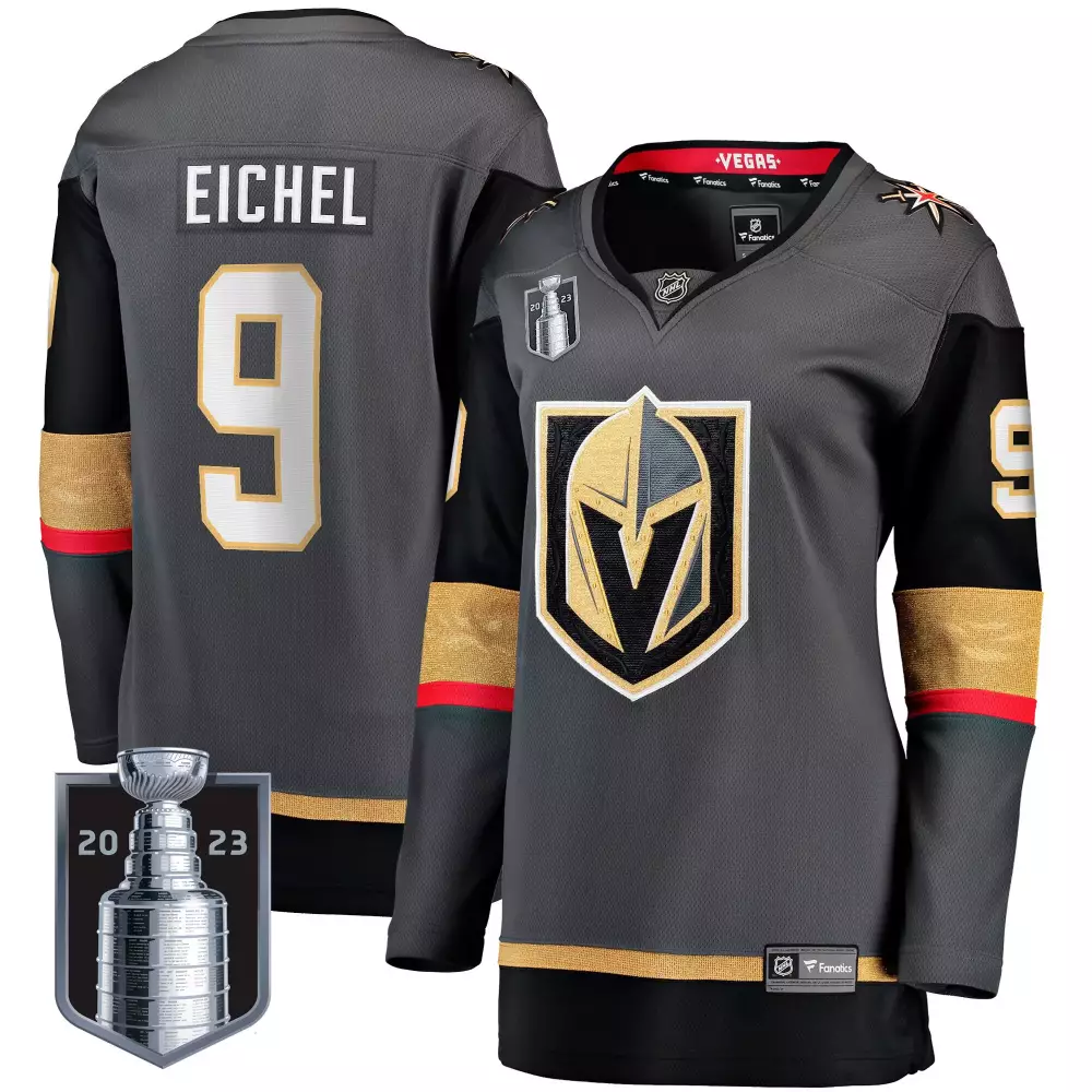 Jack Eichel 9 Jersey Gray 2023 Stanley Cup Champions Vegas Golden Knights Men Black