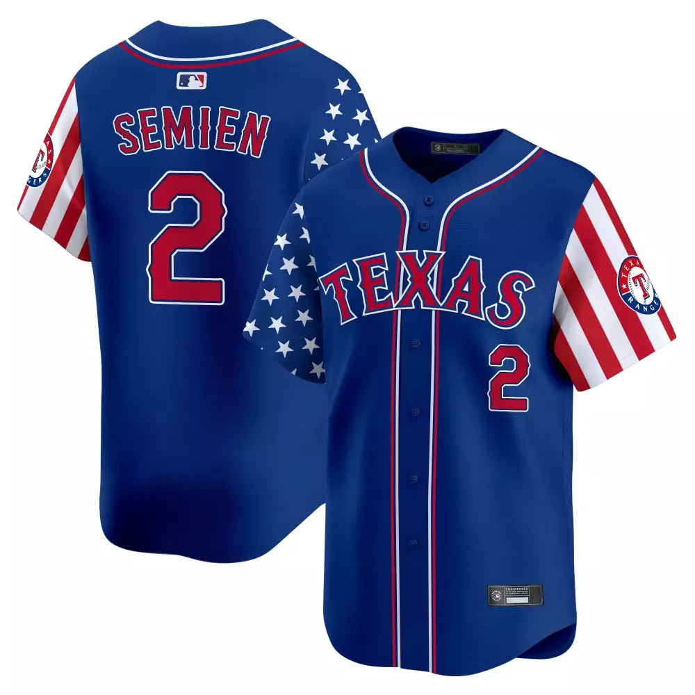 Seager Independence 2 Jersey Blue Stars And Stripes Texas Rangers Men Split Design