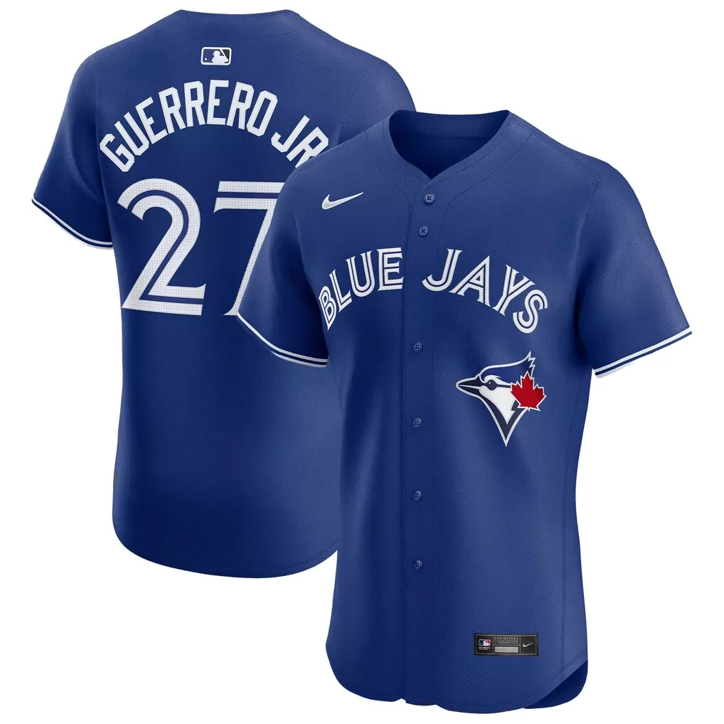 Vladimir Guerrero Jr. 27 Jersey Blue Toronto Jays Men White Alternate Elite