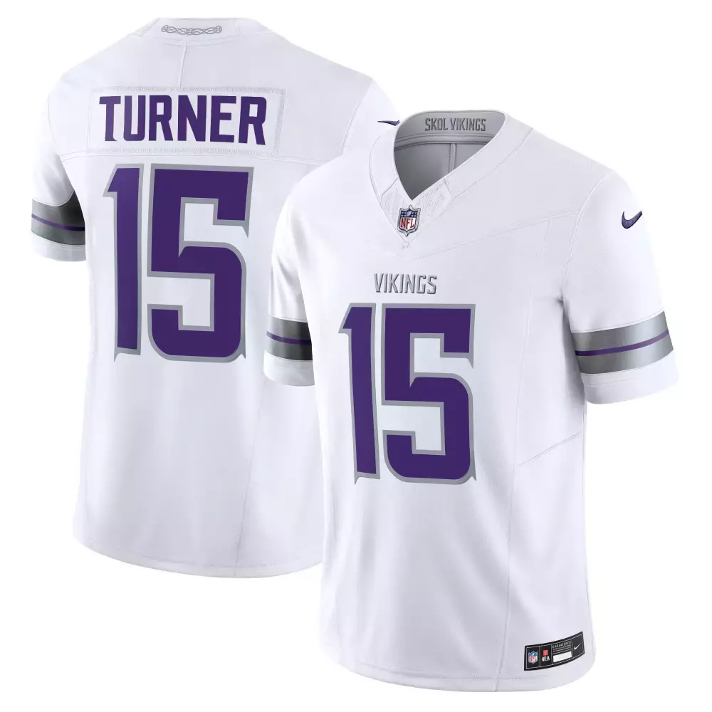 Turner Warrior 15 Vikings Jersey White Men Alternate Purple Silver Vapor Limited