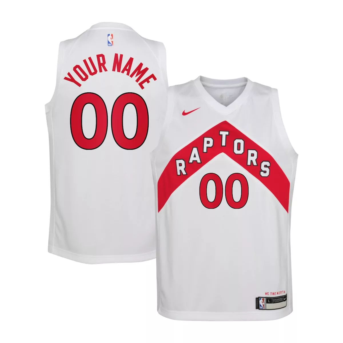 Custom Raptors Jersey White Men Red