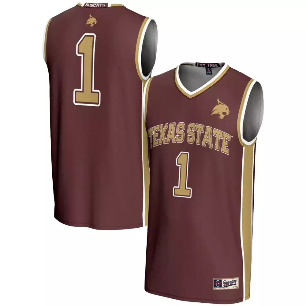 Texas State 1 Jersey Maroon Gold White Gameday