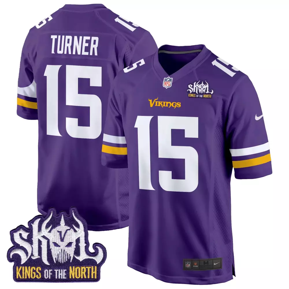 Turner King 15 Vikings Jersey Purple Skol Kings North Men NFL White Yellow Game All