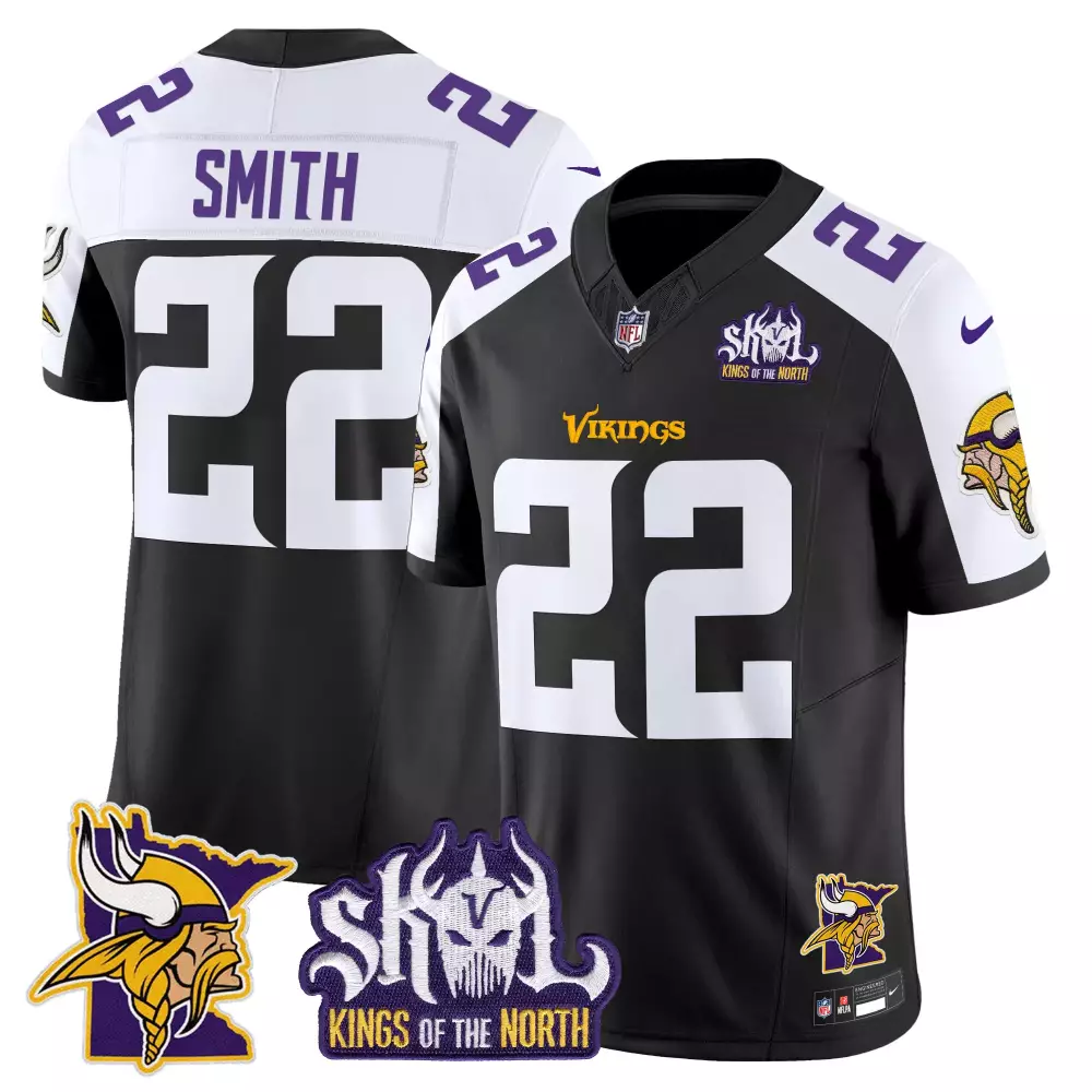 Harrison Smith 22 Vikings Jersey Black Skol Kings Of The North Men Standard Alternate