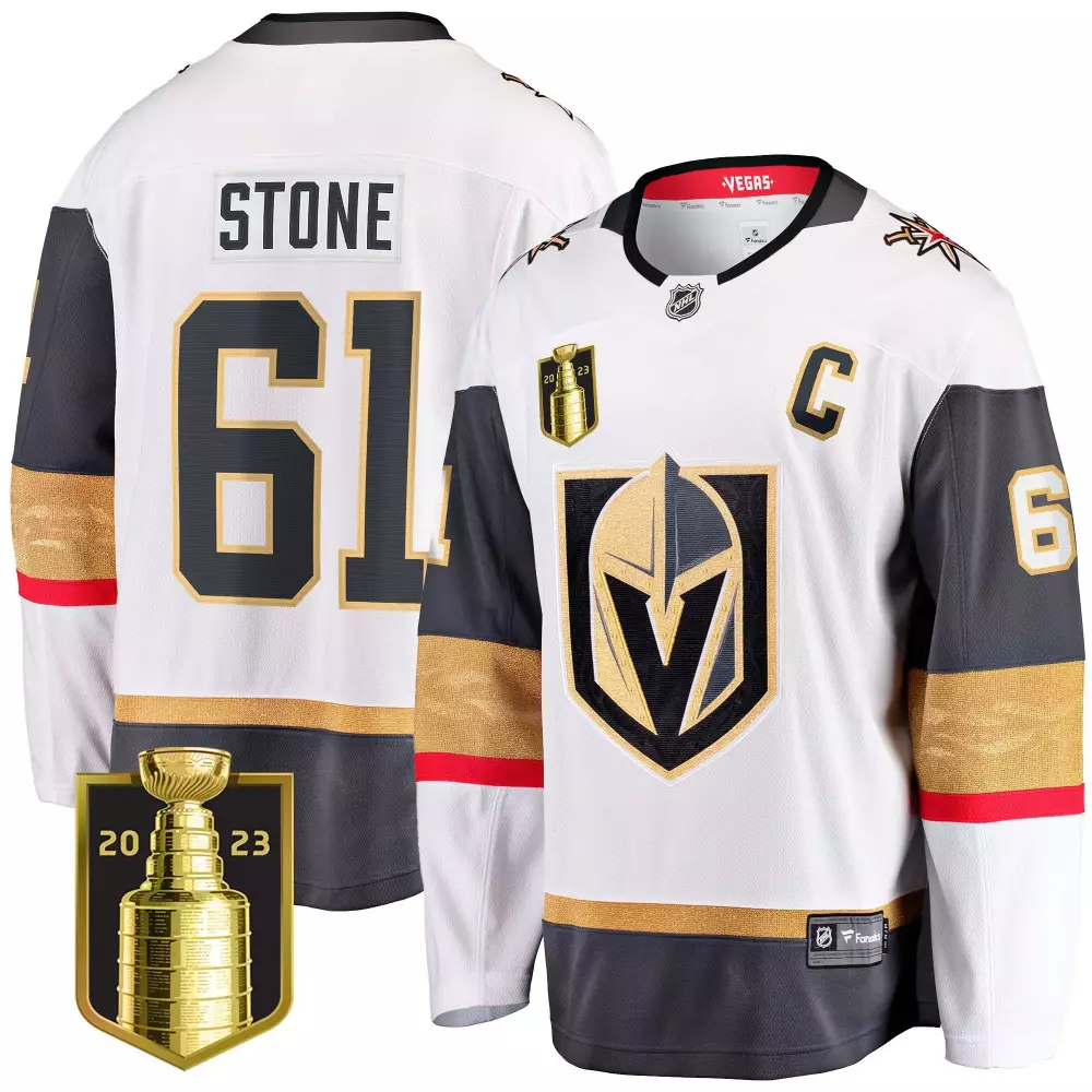 Mark Stone 61 Jersey White 2023 Stanley Cup Champions Vegas Golden Knights Men Gold