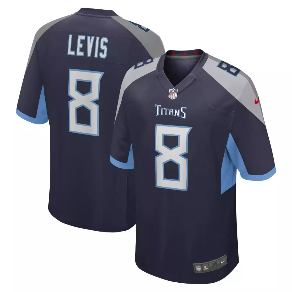 Will Levis 8 Titans Jersey Navy Men Light Blue Gray All Stitched Vapor
