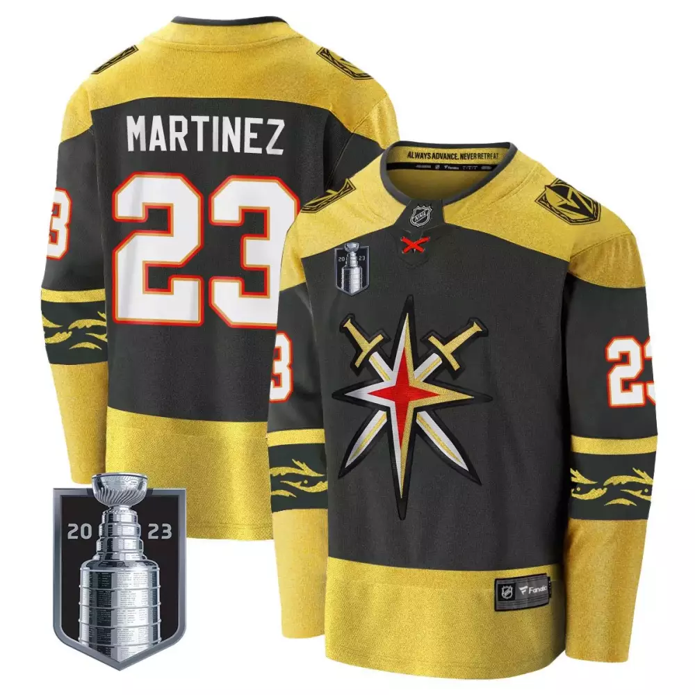 Alec Martinez 23 Jersey Black 2023 Stanley Cup Champions Vegas Golden Knights Men