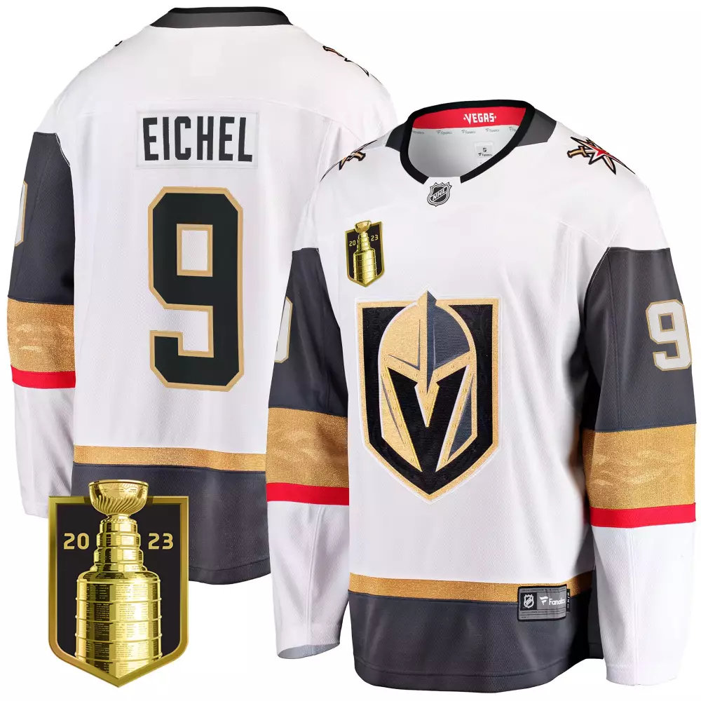 Jack Eichel 9 Jersey White 2023 Stanley Cup Champions Vegas Golden Knights Men Ice
