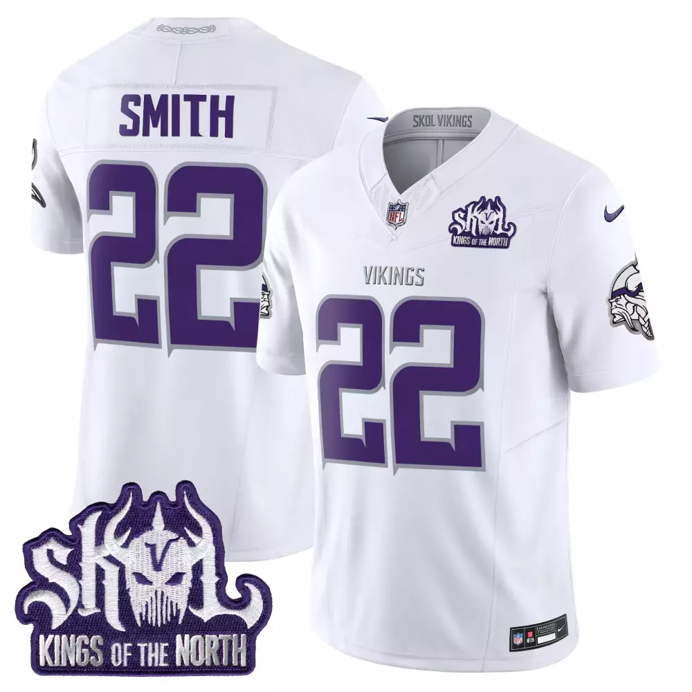 Harrison Smith 22 Vikings Jersey White Skol Kings Of The North Men Alternate Purple