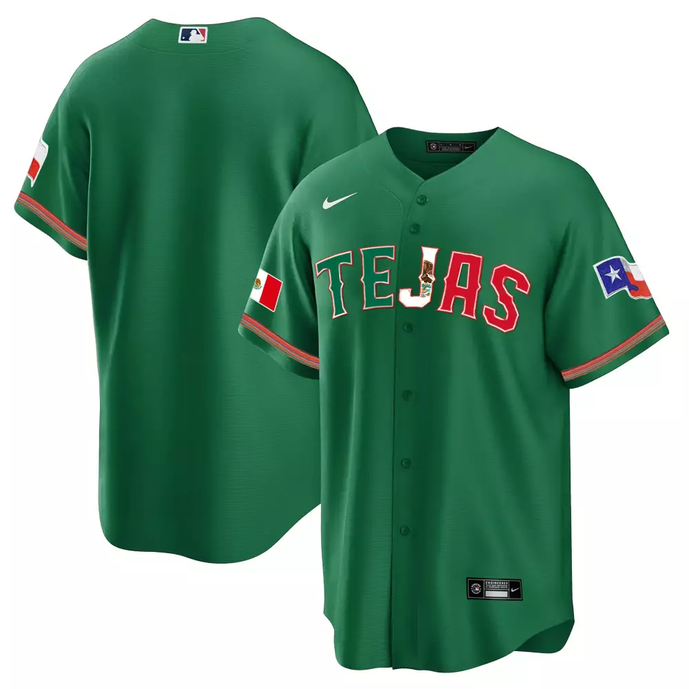 American Flag Tejas Jersey Green Mexico Texas Men Red White Blue All Stitched