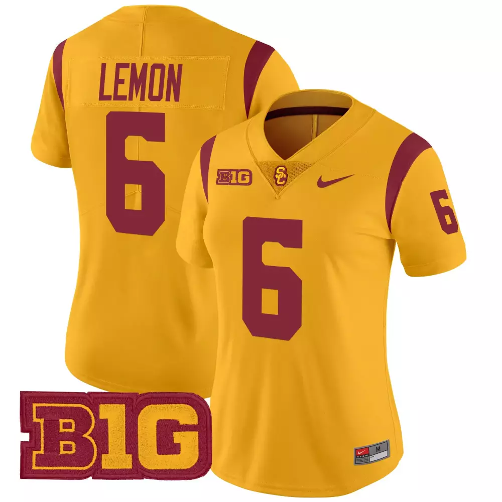 Lemon Trojans 6 Usc Jersey Gold Big Cardinal Vapor All Stitched