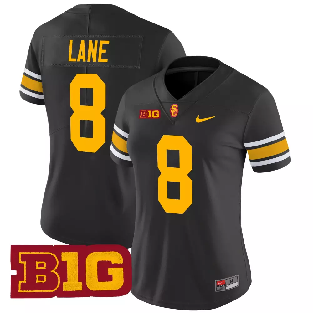 Lane Trojans 8 Usc Jersey Black Big Ten Women Yellow White Vapor Stitched Limited