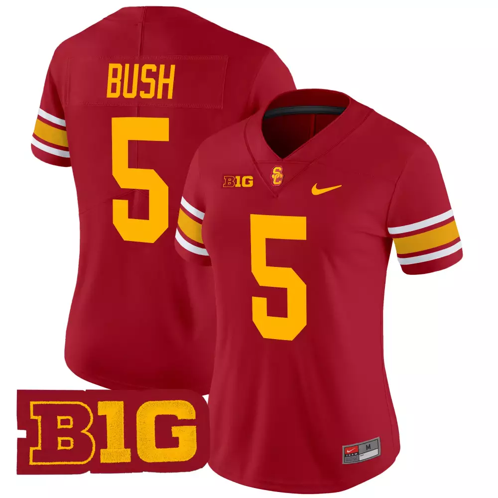 Bush Trojans 5 Usc Jersey Cardinal Red Big Women Marigold Yellow White Vapor Limited