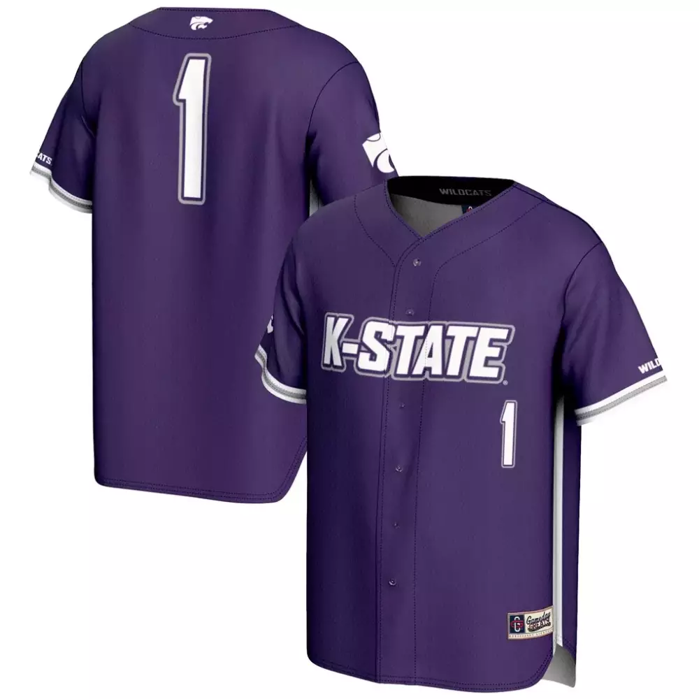 Custom K-state 1 Jersey Purple Men White Gray Gameday
