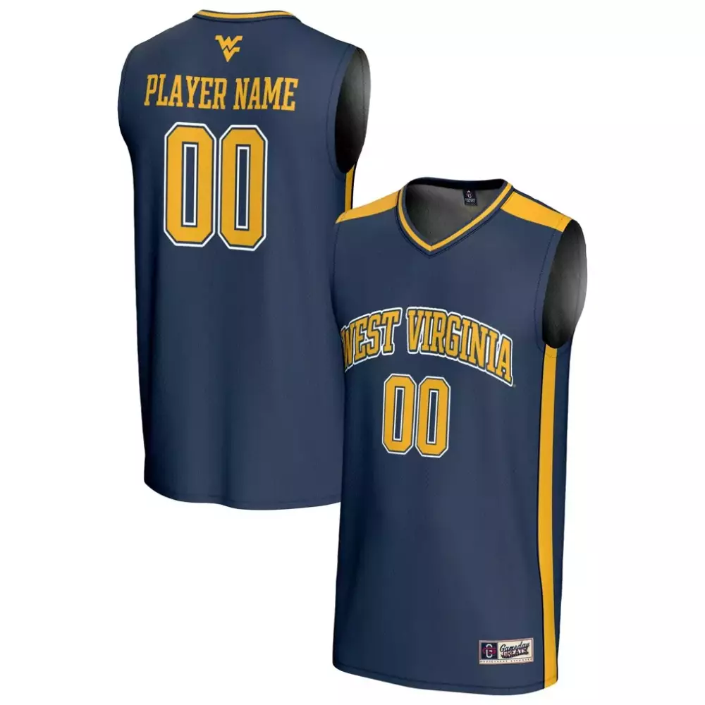 West Virginia Jersey Navy Blue Men Gold Gameday Fashion