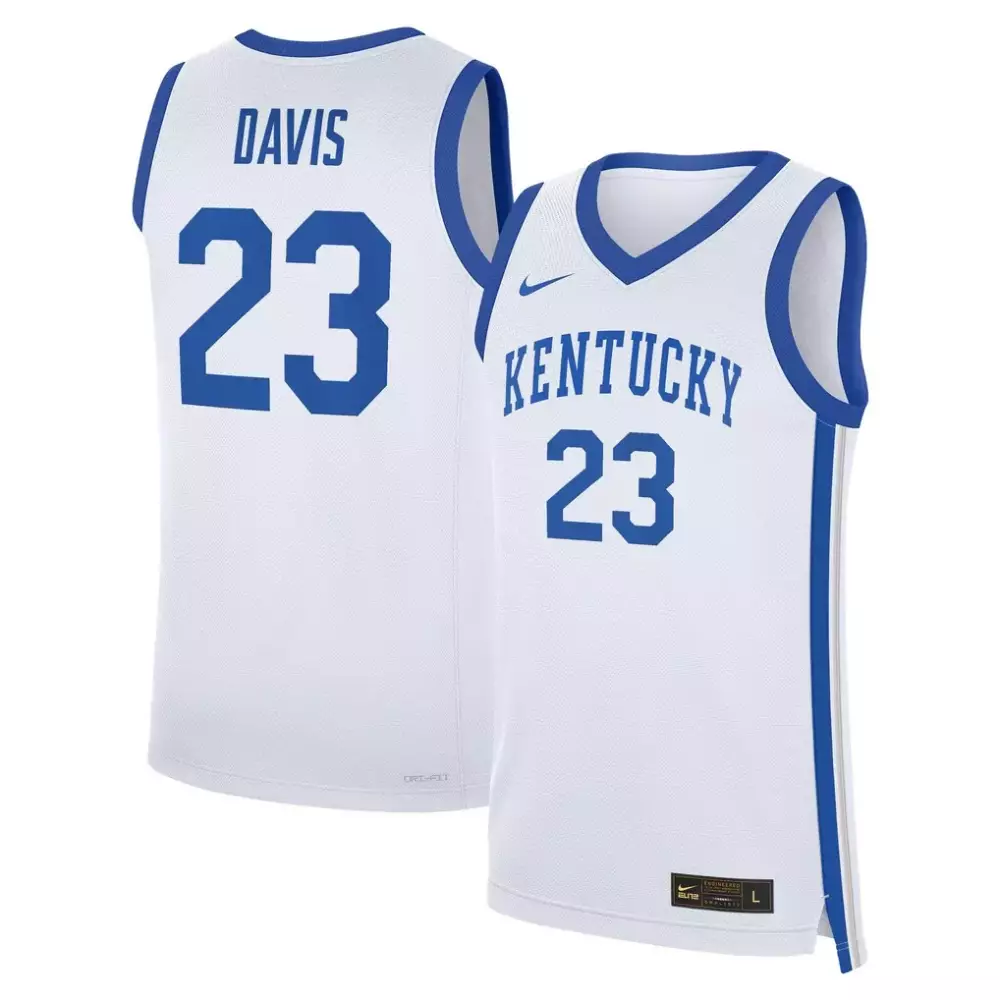 Anthony Davis 23 Kentucky Jersey White Men Royal Blue Replica