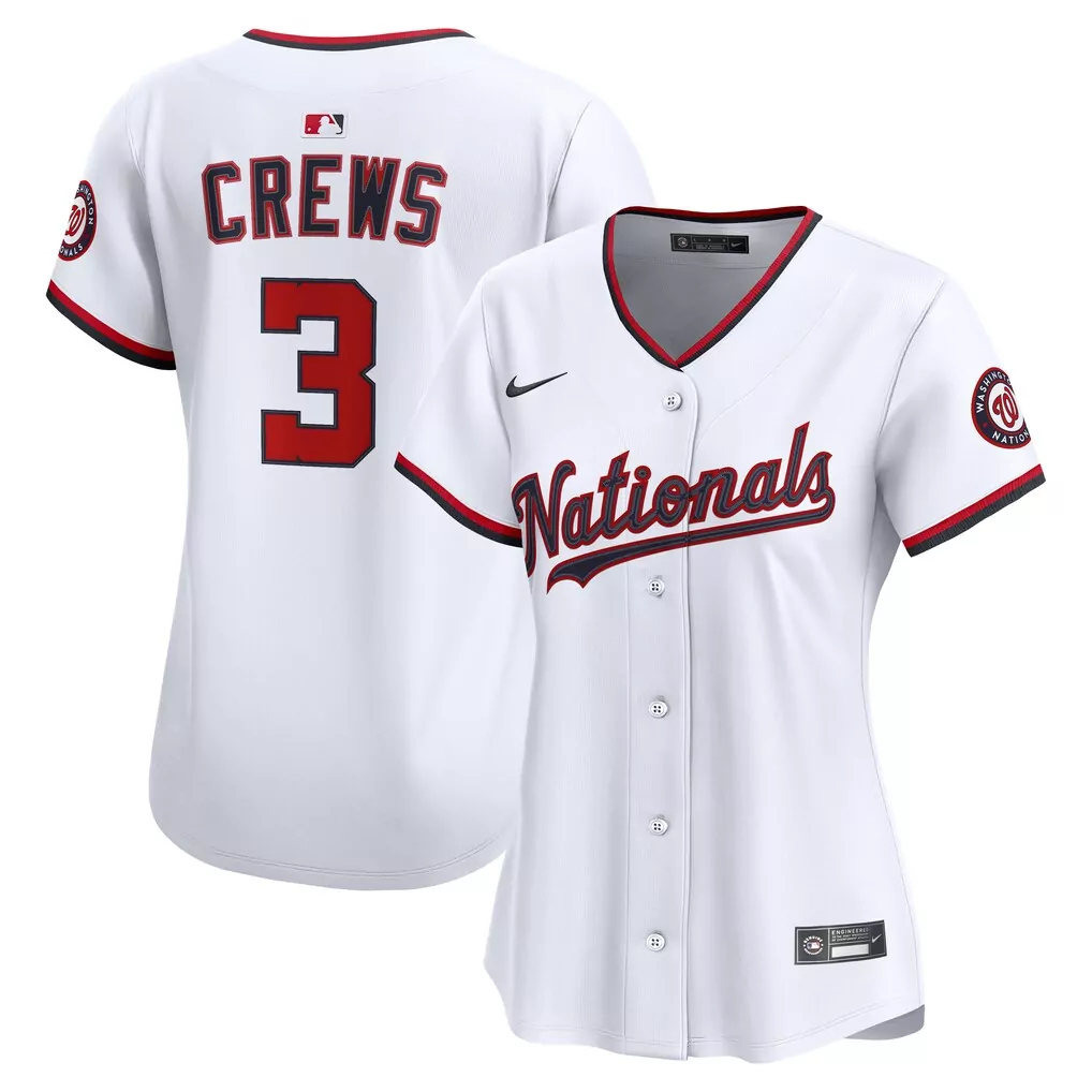 Dylan Crews 3 Nationals Jersey White Washington Team Women Red Navy Blue Home Limited