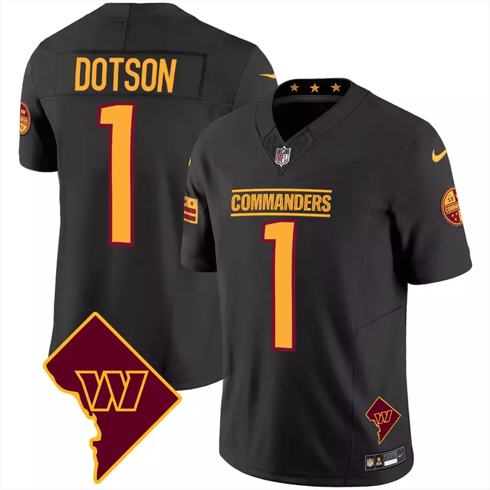 Jahan Dotson 1 Commanders Jersey Black Washington Dc Outline Men Alternate Gold Maroon
