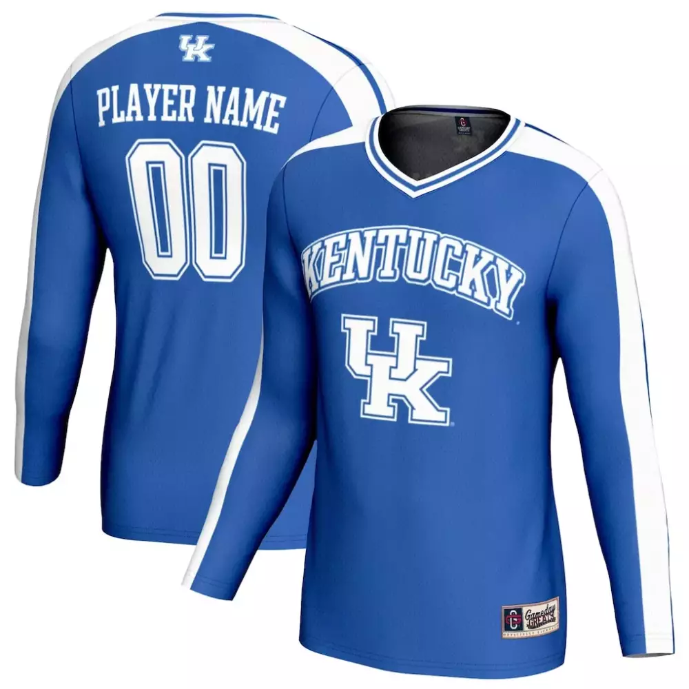 Kentucky Wildcats Jersey Blue Men Long Sleeve White Gameday Unisex Fashion