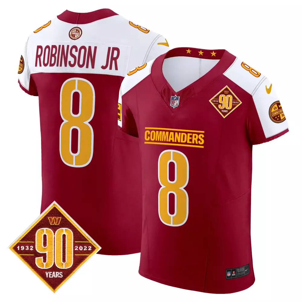 Brian Robinson 8 Commanders Jersey Maroon 90th Anniversary 1932-2022 90 Years Men